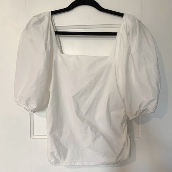 Zara White Puff Sleeve Top - Picture 3 of 4